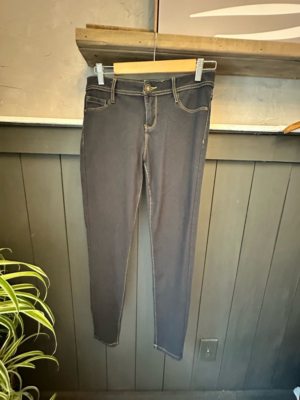 Silver Crush Stretchy Black Gray Skinny Jeans‎ size M